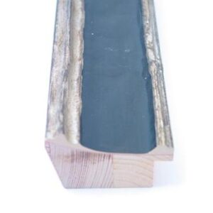 Wohlleb Silber vorne Schwarz verziert ca.65mm Holz-Rahmen 865-13